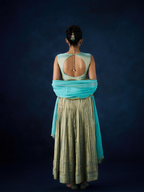 Azure anarkali set