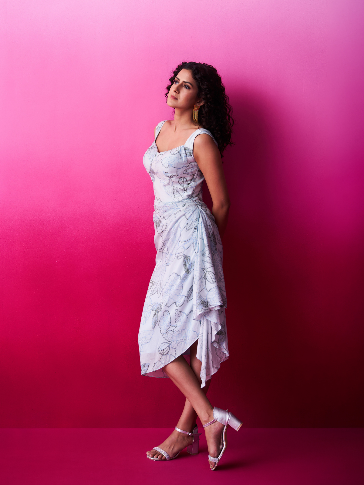Adhira - Abstract Cowl Dress