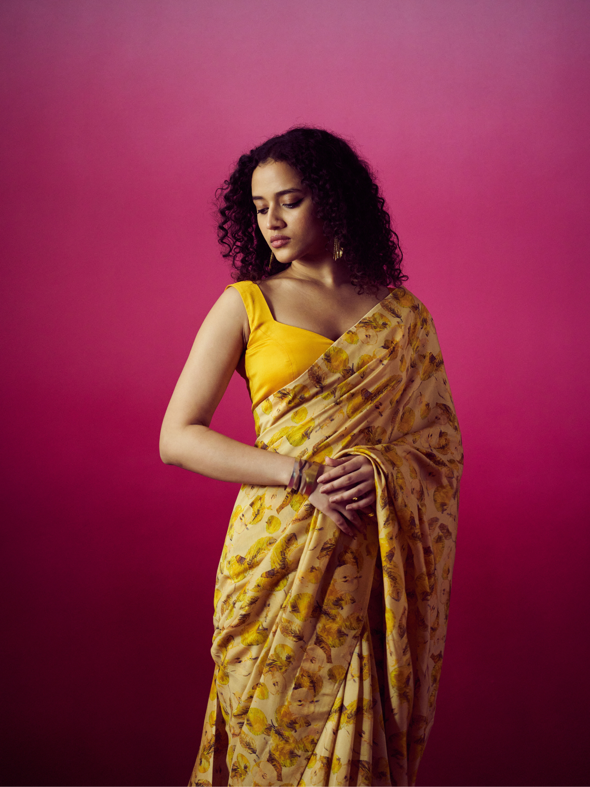 Ina - Marigold Saree Set