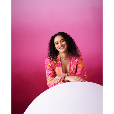 Anaar Bloom Pink Over Sized Blazer With Regular Fit Trousers
