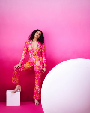 Anaar Bloom Pink Over Sized Blazer With Regular Fit Trousers