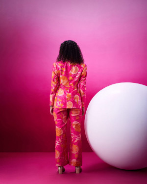 Anaar Bloom Pink Over Sized Blazer With Regular Fit Trousers