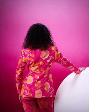 Anaar Bloom Pink Over Sized Blazer With Regular Fit Trousers