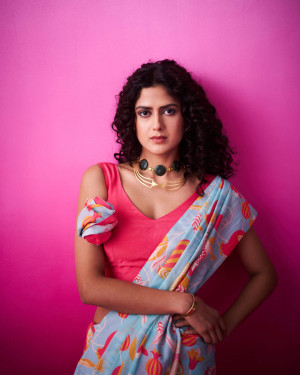 Anaar Bloom Sky Blue Saree with Sleevless Blouse