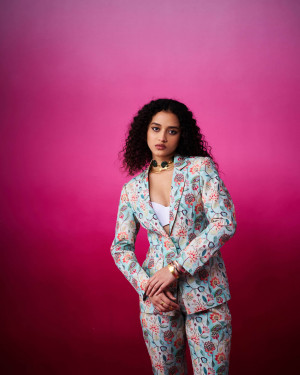 Botanical Seablue Lenin Blazer Pants Set