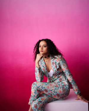 Botanical Seablue Lenin Blazer Pants Set
