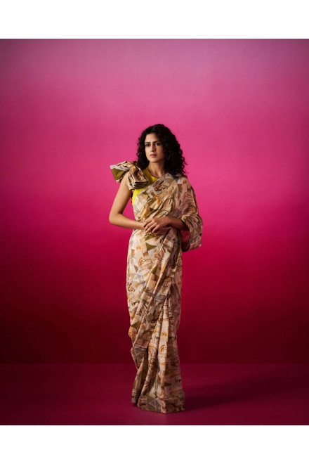 Geometric Saree Blouse Set