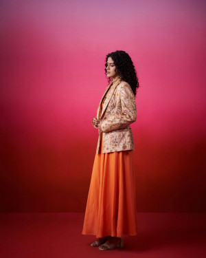 Power Dress Set- Pure Benaras Jacquard Wrap Blazer With One piece