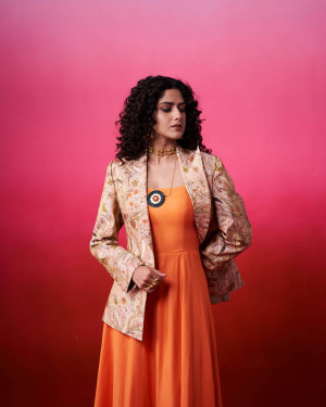 Power Dress Set- Pure Benaras Jacquard Wrap Blazer With One piece