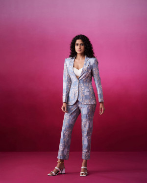 Wild Fusion Grey Colour Blazer Pants Set