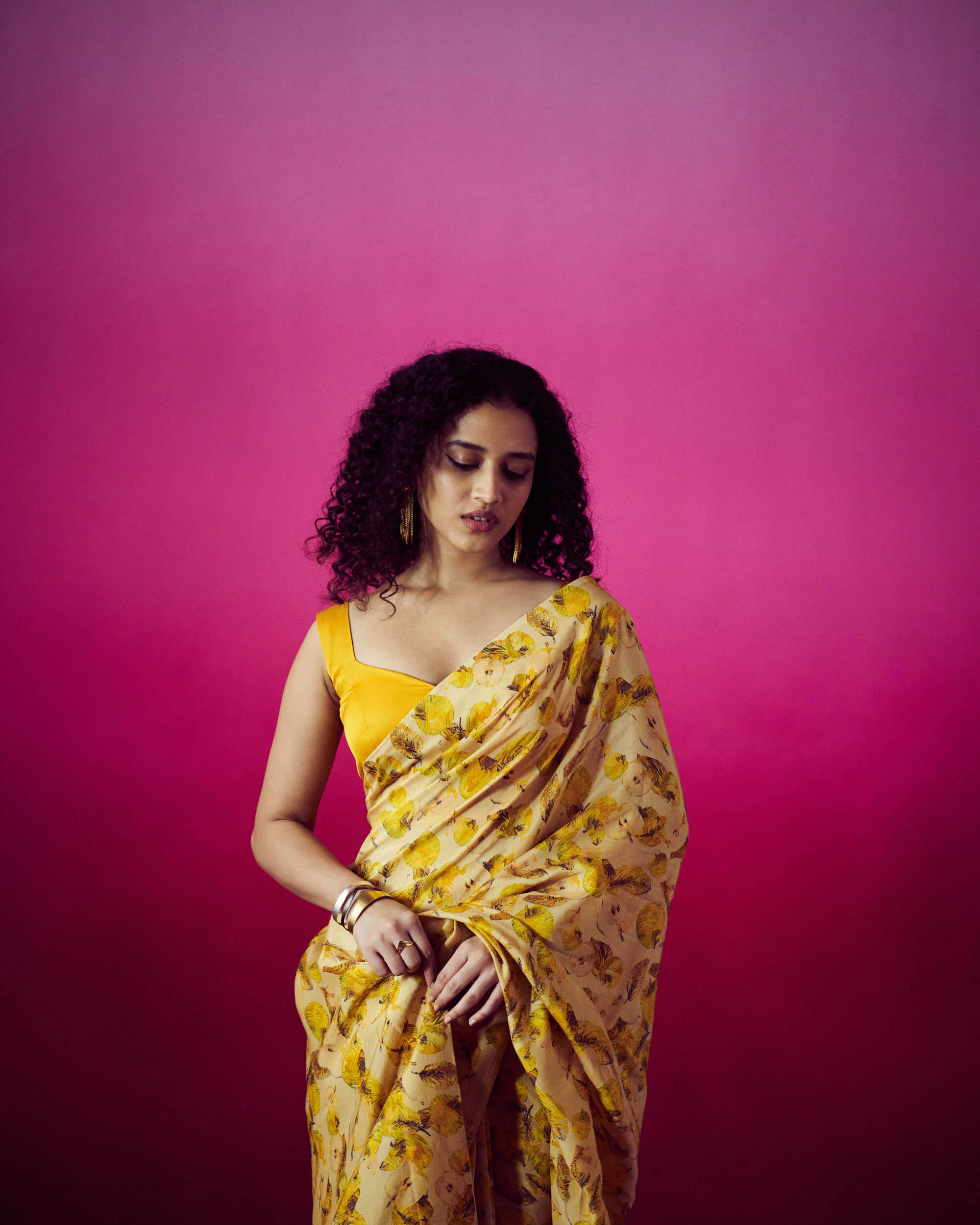Ina - Marigold Saree Set